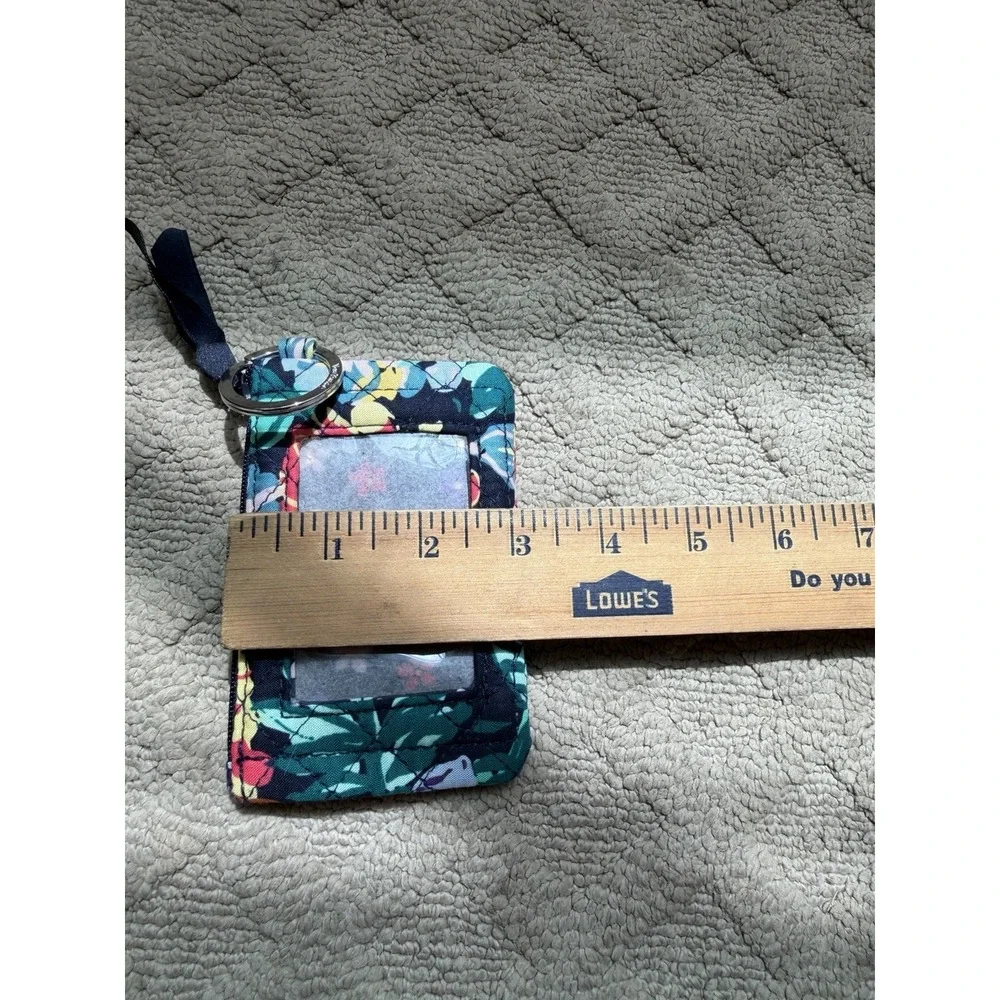Vera Bradley Women's Zip ID Case Happy Blooms Pattern Multicolor Cotton